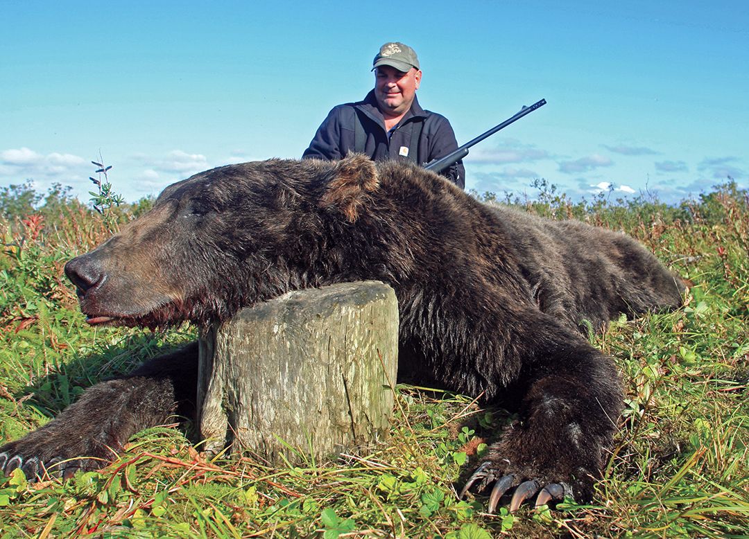 Jeff Ciallella with his Alaskan brown bear shot while hunting with Alaska Master Guide Charles Allen.